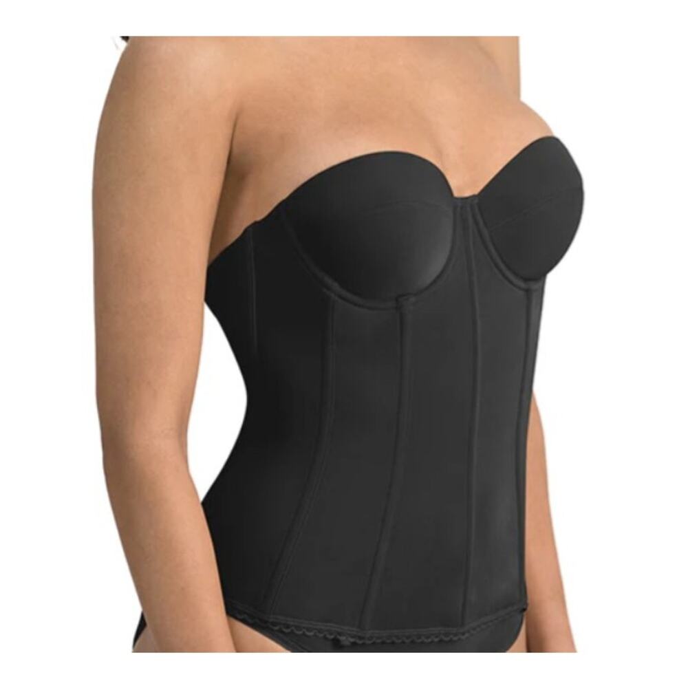 Dominique Brianna Low Back Strapless Longline Bra Size 38B Glam Prom Smoothing
